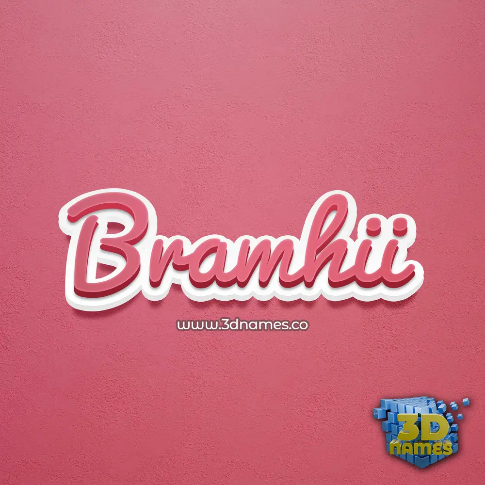 bramhii in Red Scribble style - 3D name wallpaper