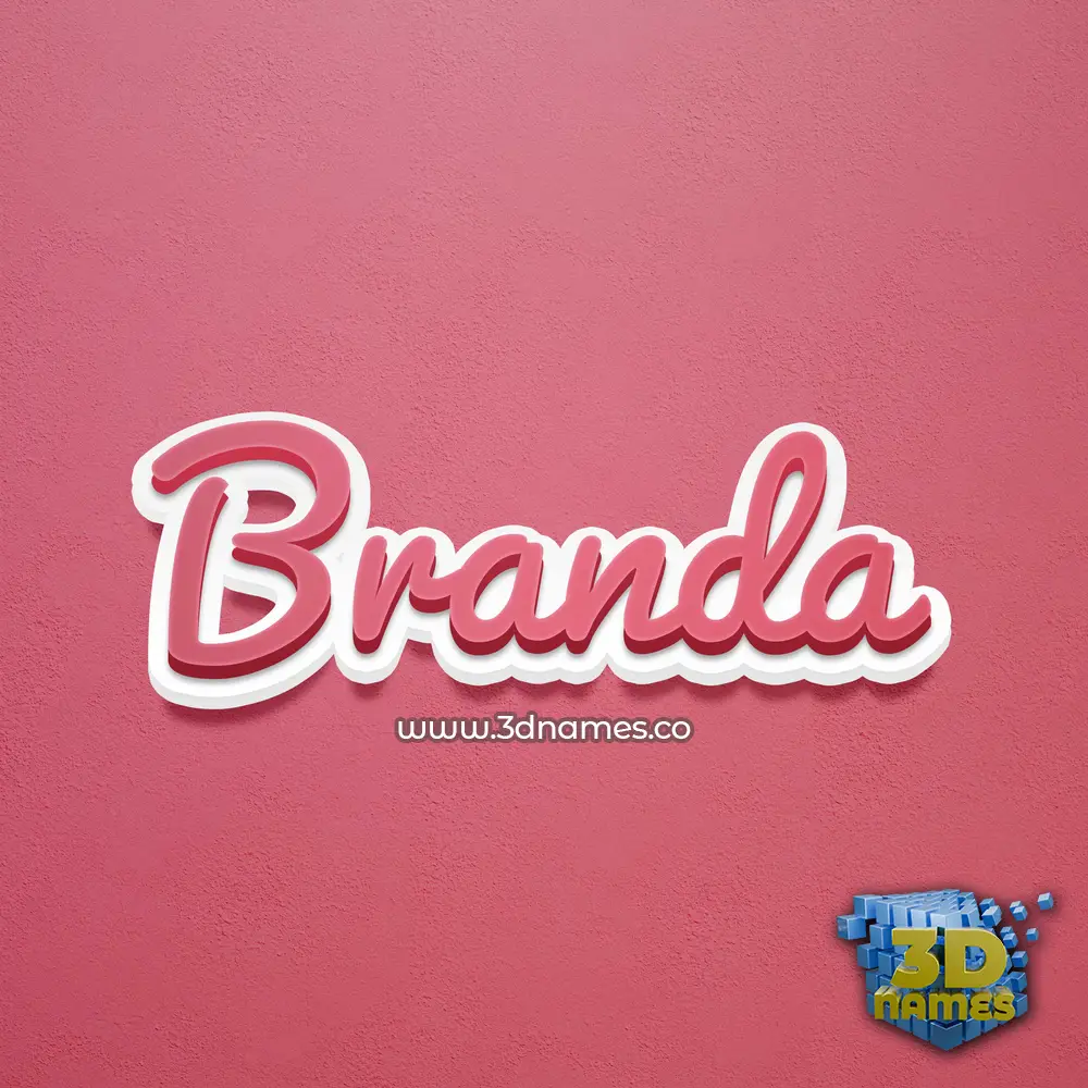 branda in Red Scribble style - 3D name wallpaper