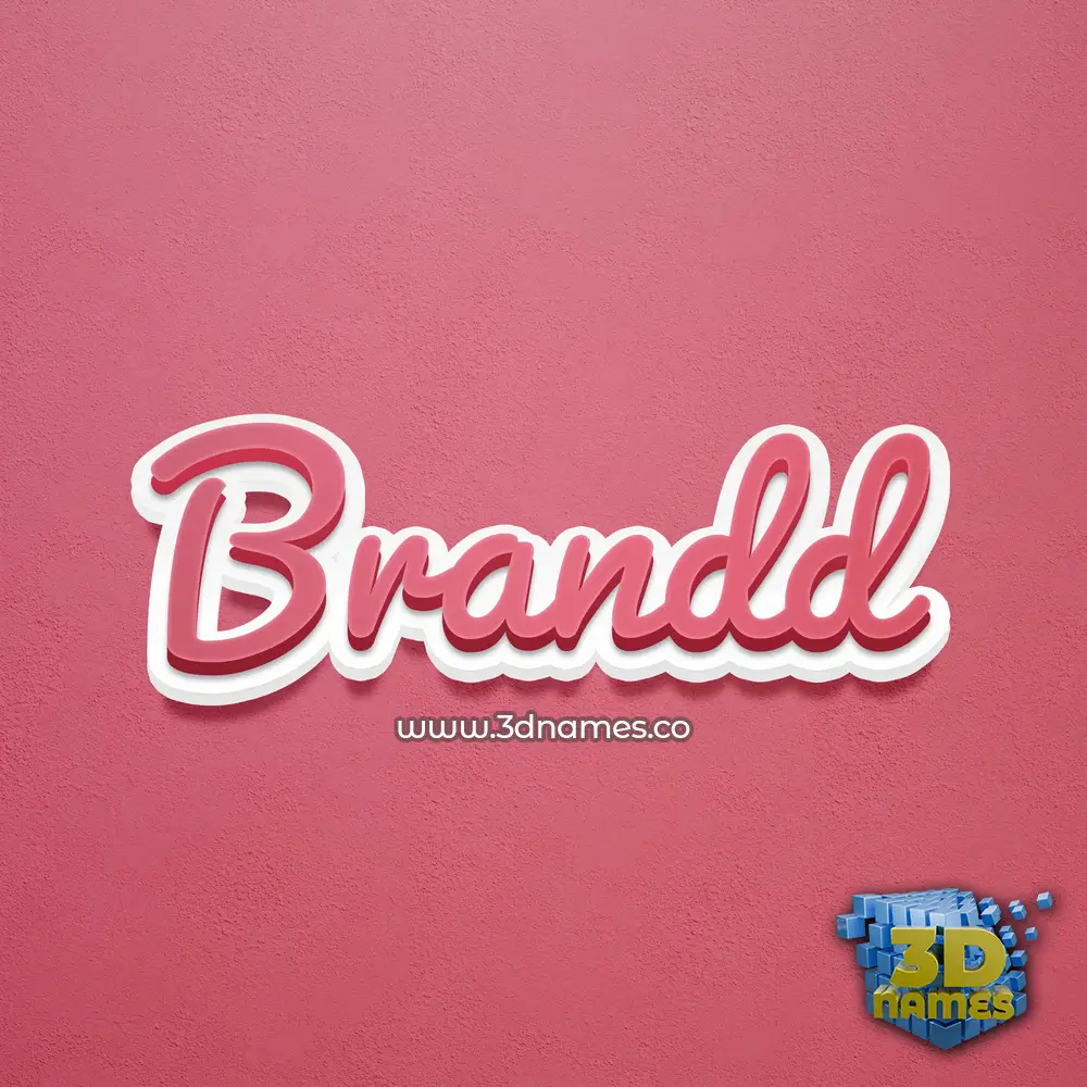 brandd in Red Scribble style - 3D name wallpaper