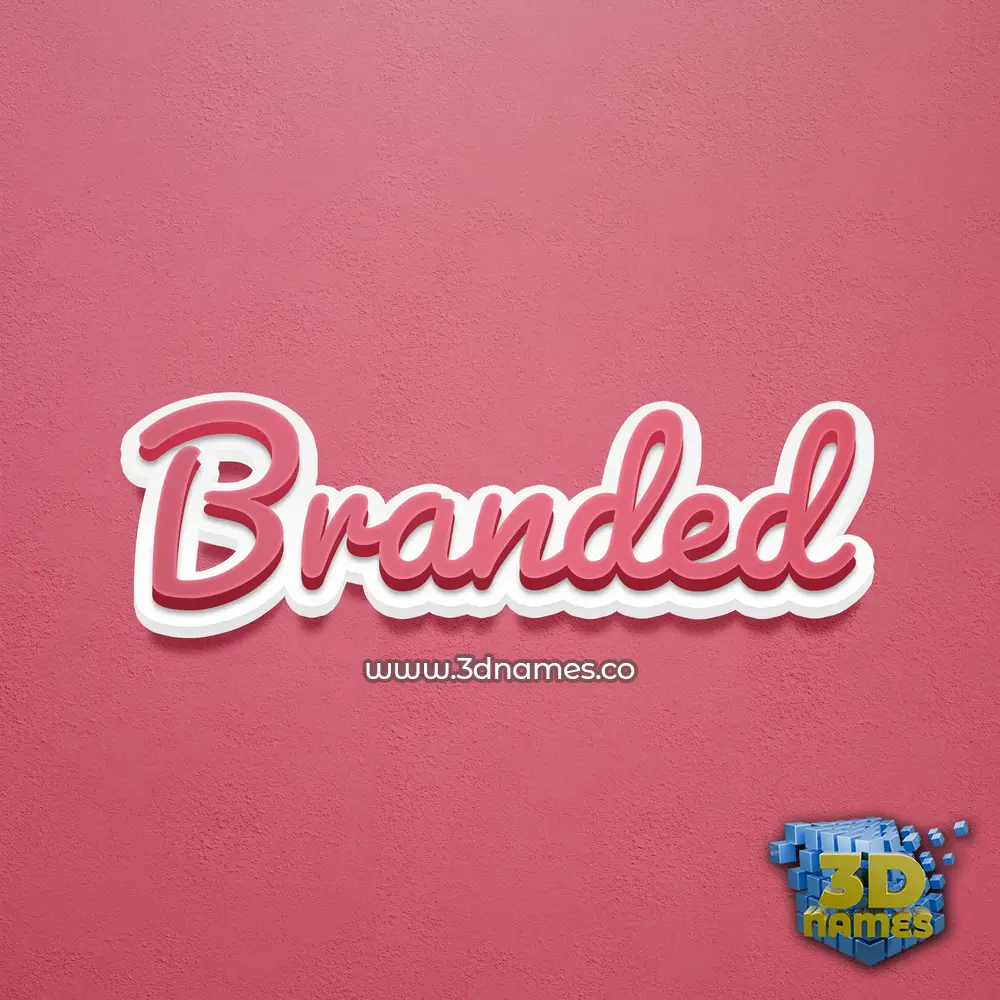 branded in Red Scribble style - 3D name wallpaper
