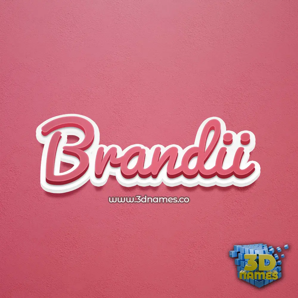 brandii in Red Scribble style - 3D name wallpaper