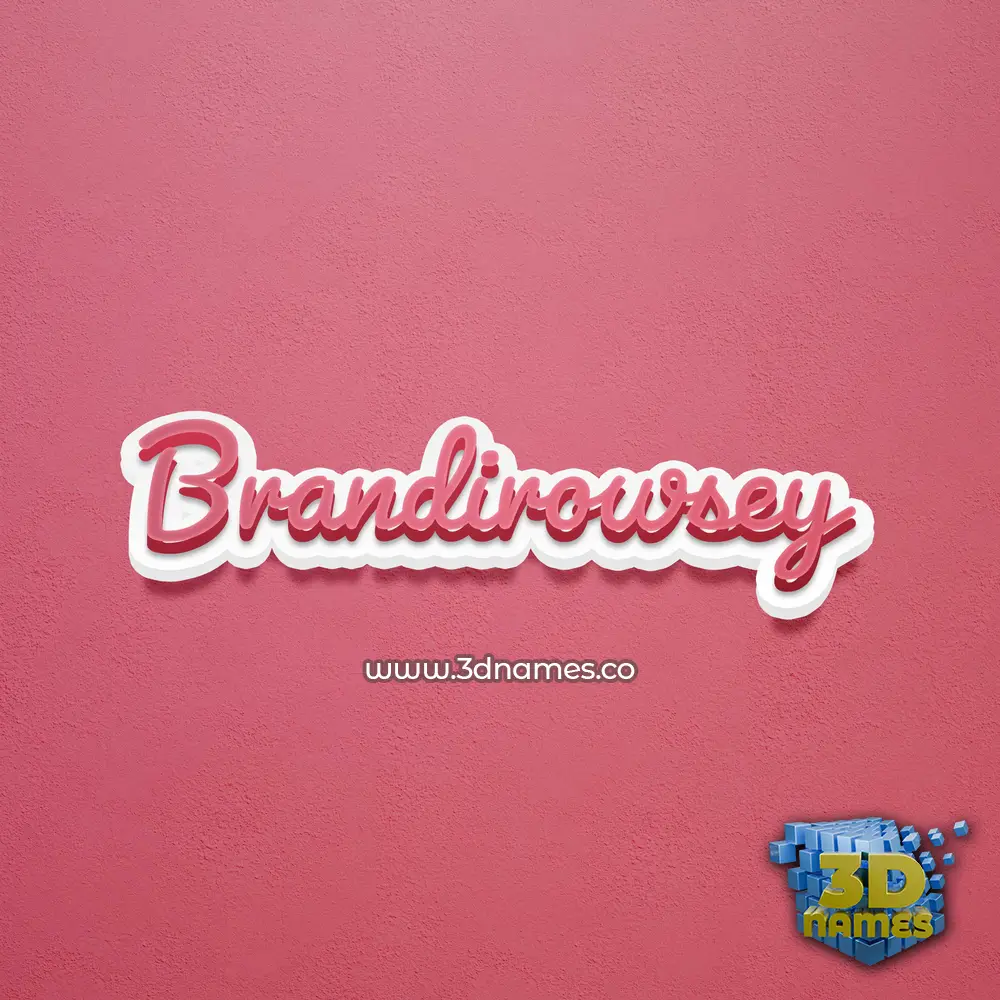 brandirowsey in Red Scribble style - 3D name wallpaper