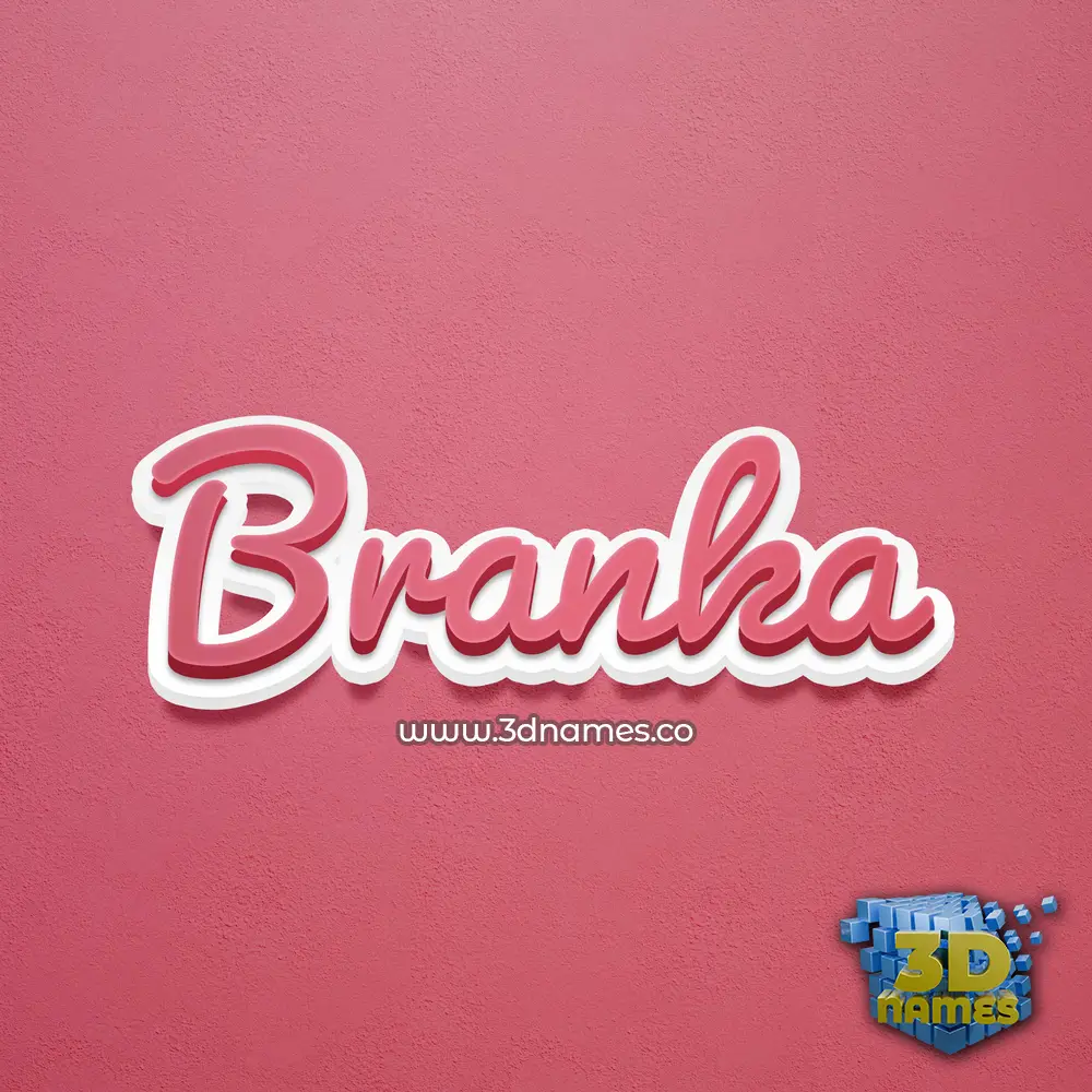 branka in Red Scribble style - 3D name wallpaper