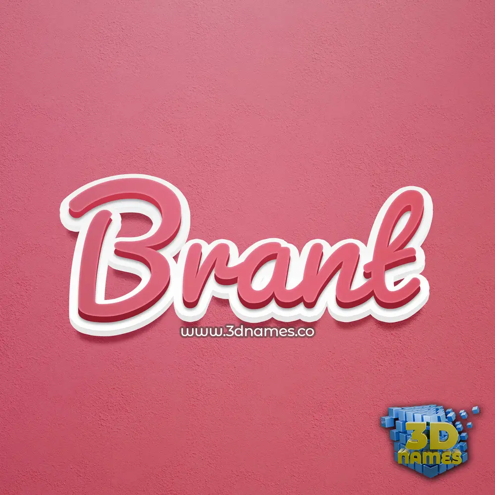 brant in Red Scribble style - 3D name wallpaper