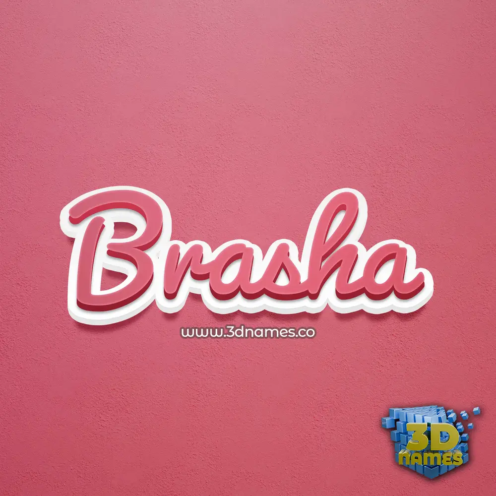 brasha in Red Scribble style - 3D name wallpaper