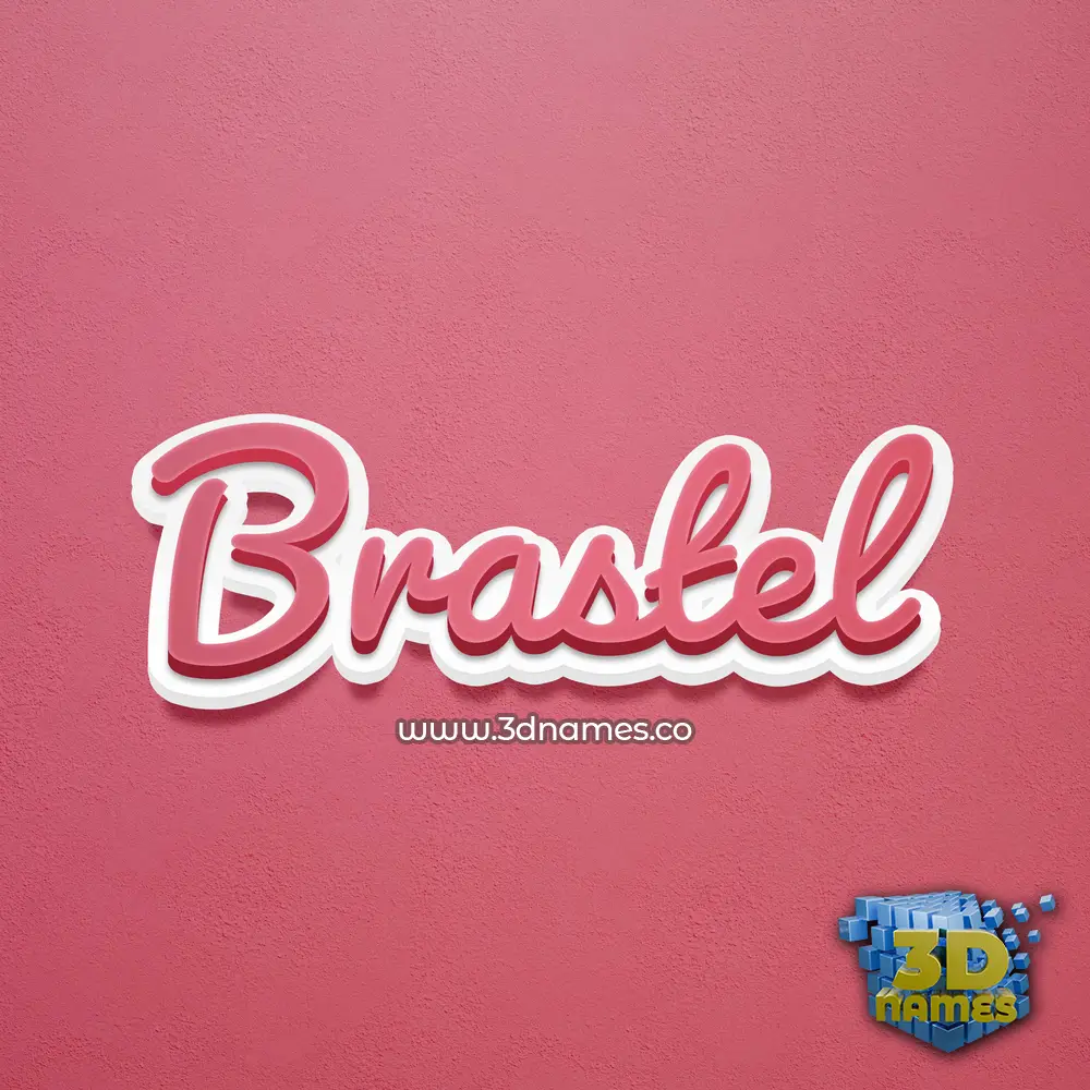 brastel in Red Scribble style - 3D name wallpaper