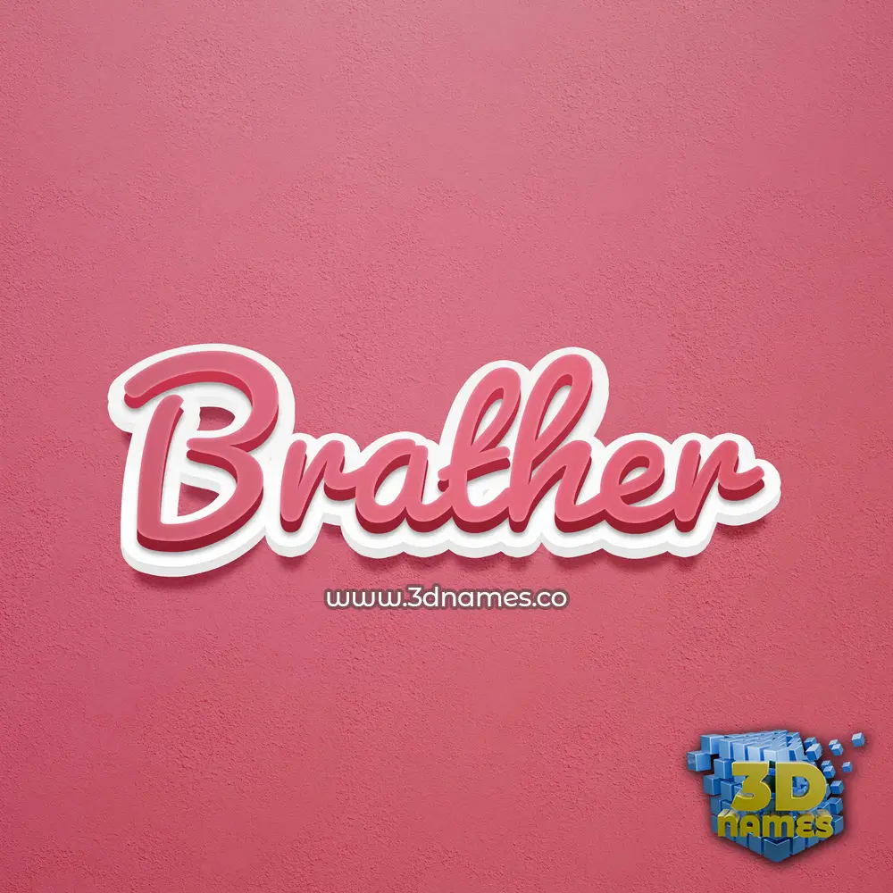 brather in Red Scribble style - 3D name wallpaper
