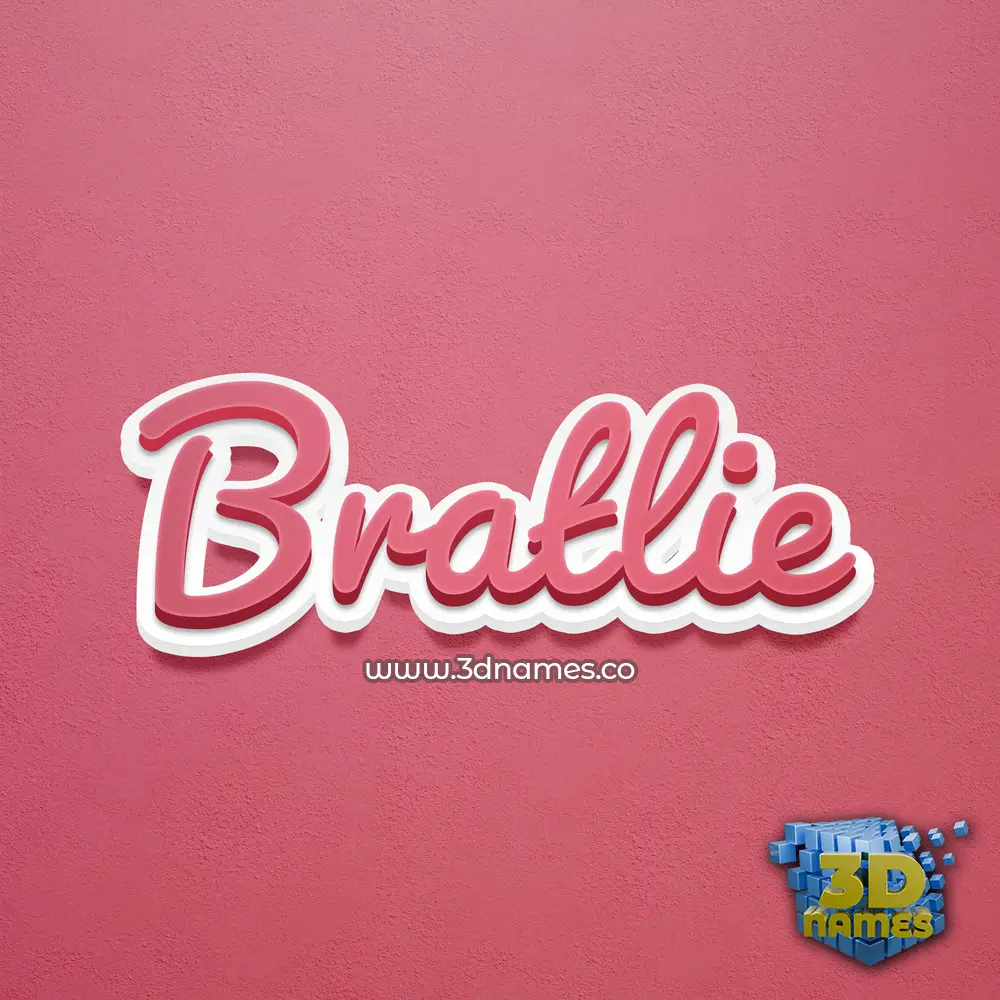 bratlie in Red Scribble style - 3D name wallpaper
