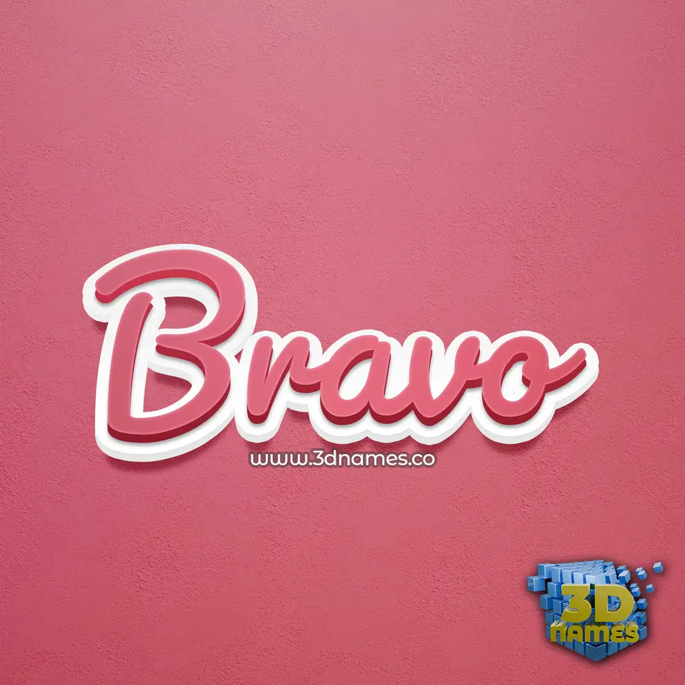 bravo in Red Scribble style - 3D name wallpaper