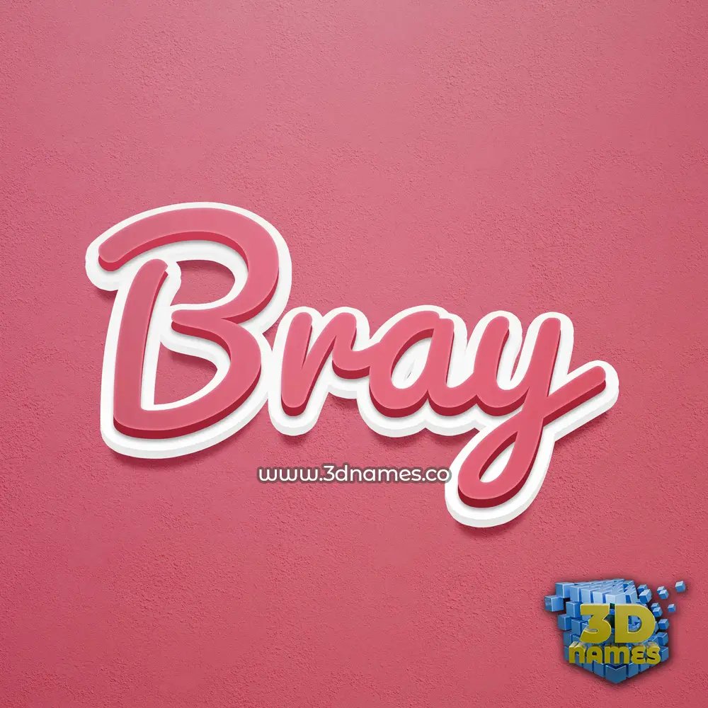 bray in Red Scribble style - 3D name wallpaper