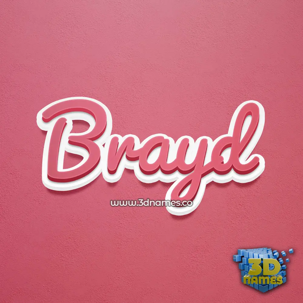 brayd in Red Scribble style - 3D name wallpaper
