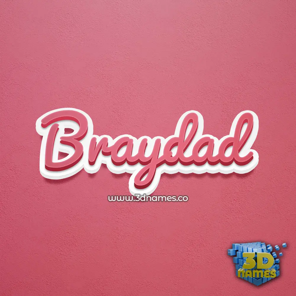 braydad in Red Scribble style - 3D name wallpaper
