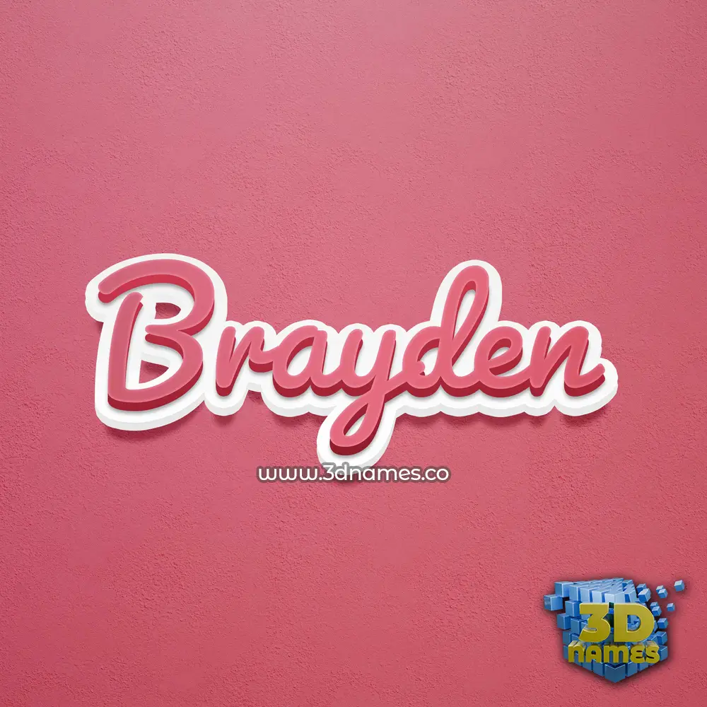 brayden in Red Scribble style - 3D name wallpaper