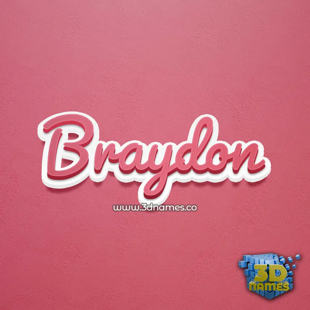 braydon in Red Scribble style - 3D name wallpaper
