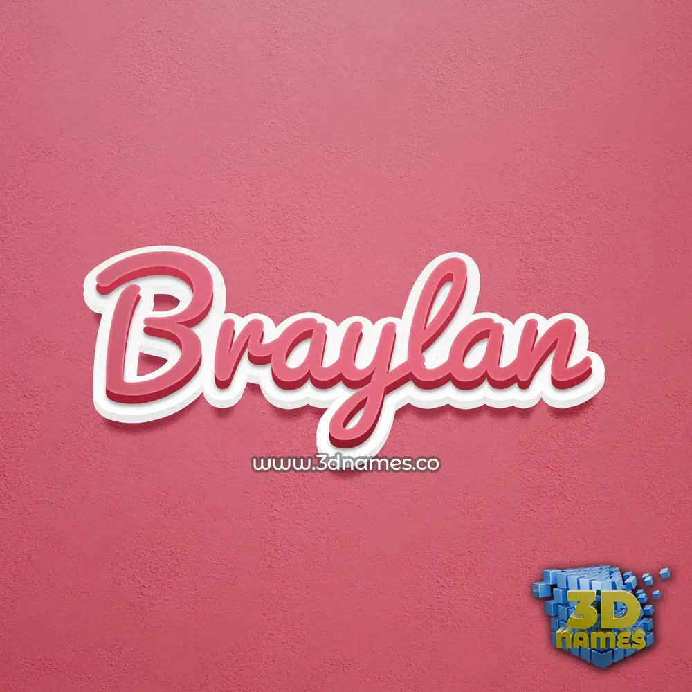 braylan in Red Scribble style - 3D name wallpaper