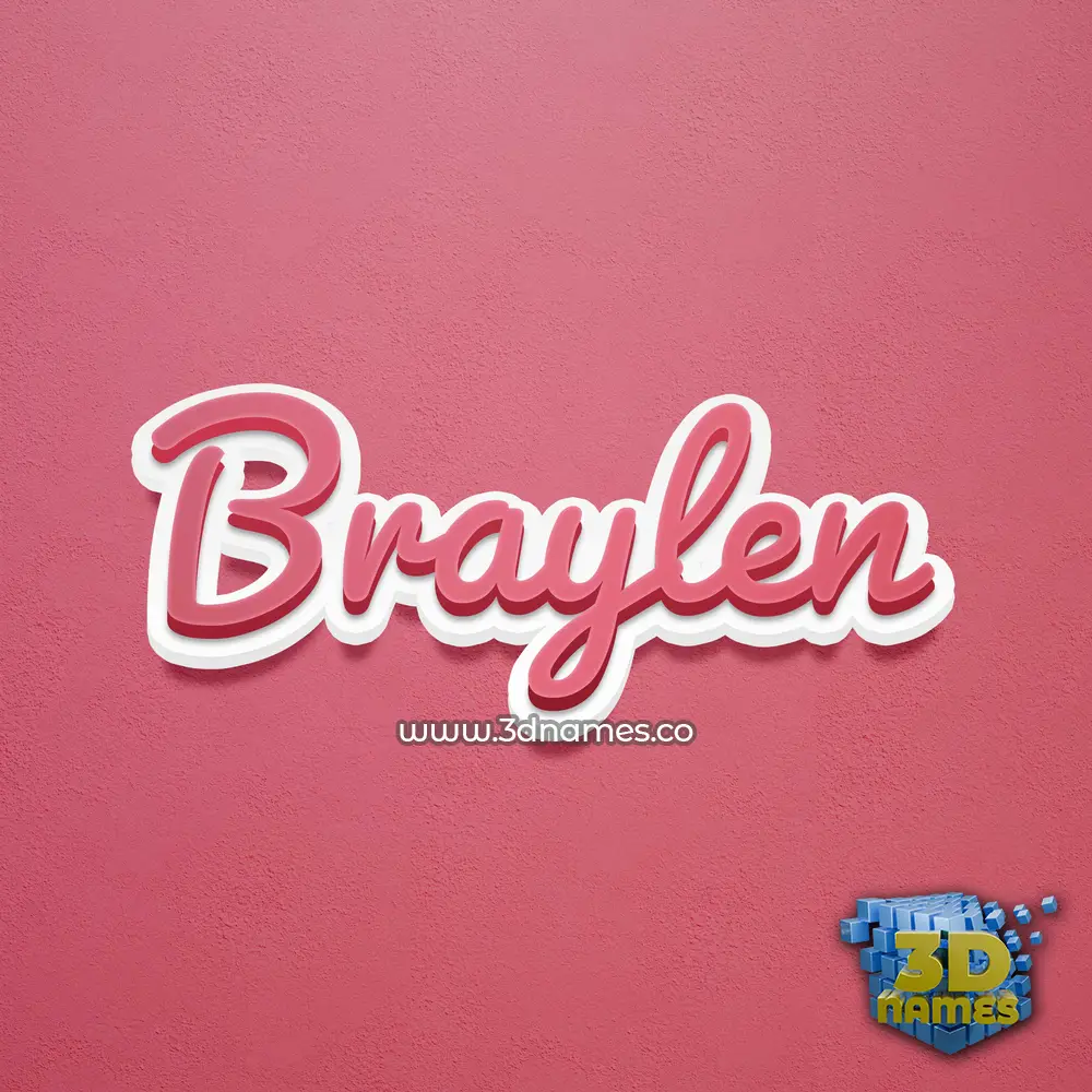 braylen in Red Scribble style - 3D name wallpaper