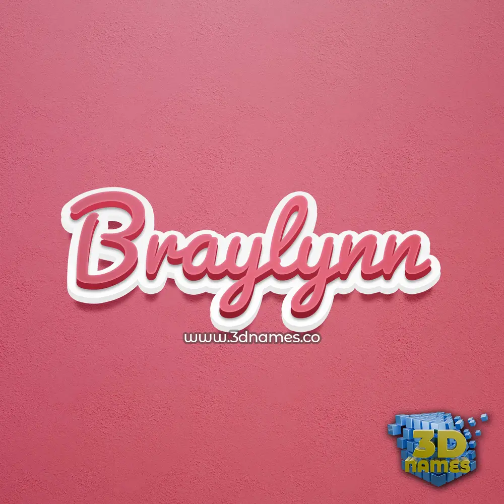 braylynn in Red Scribble style - 3D name wallpaper