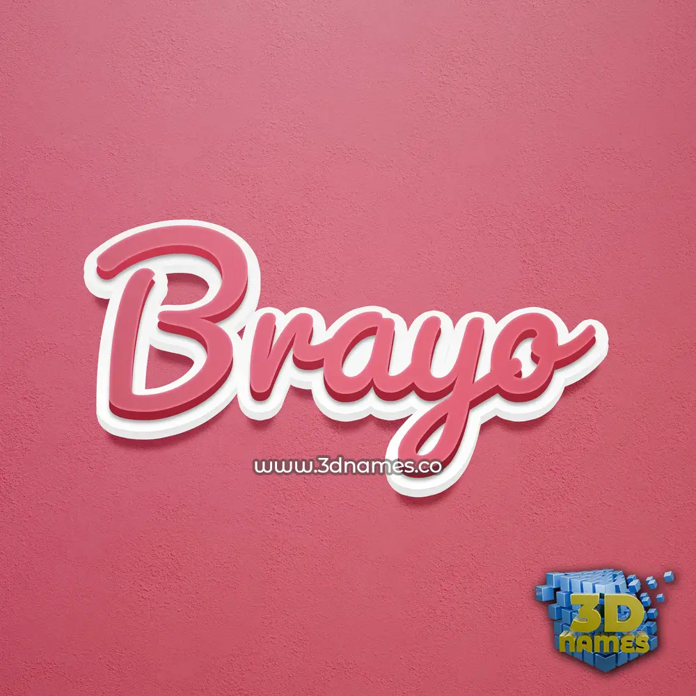 brayo in Red Scribble style - 3D name wallpaper