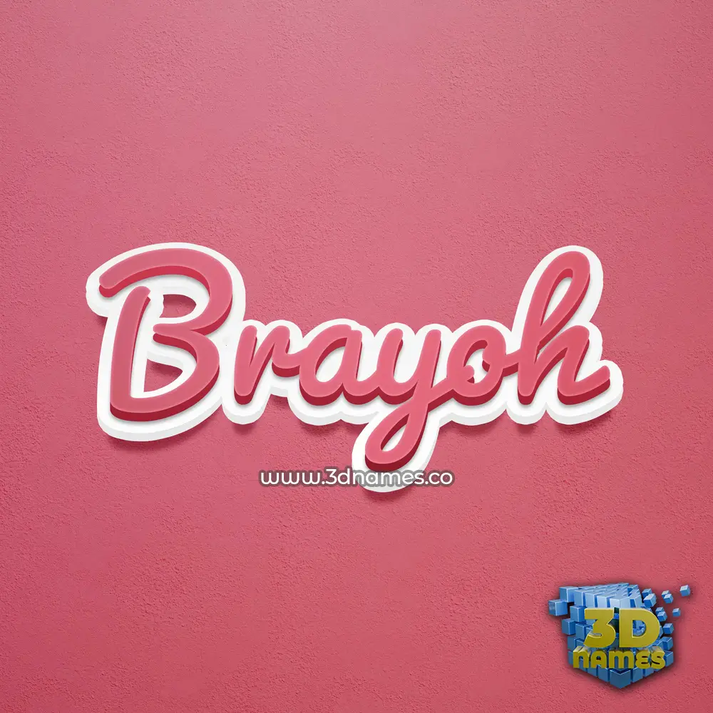 brayoh in Red Scribble style - 3D name wallpaper