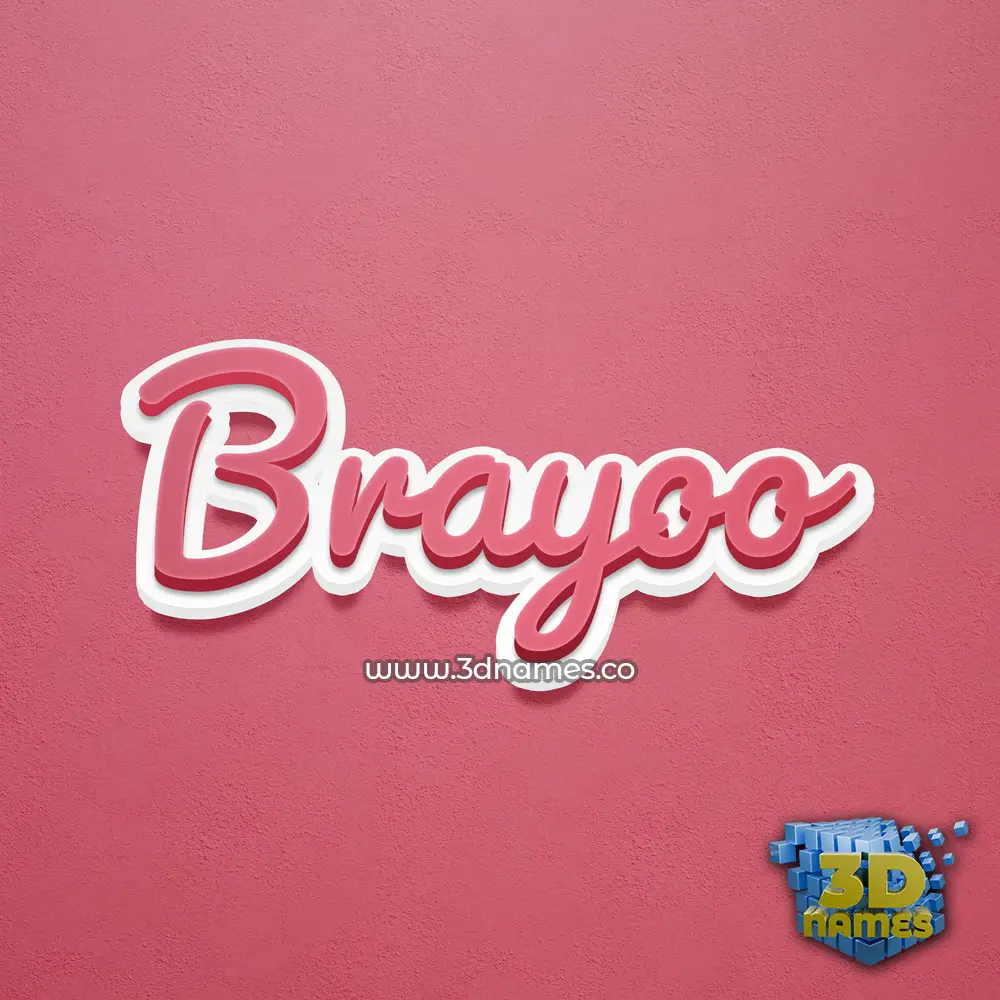brayoo in Red Scribble style - 3D name wallpaper