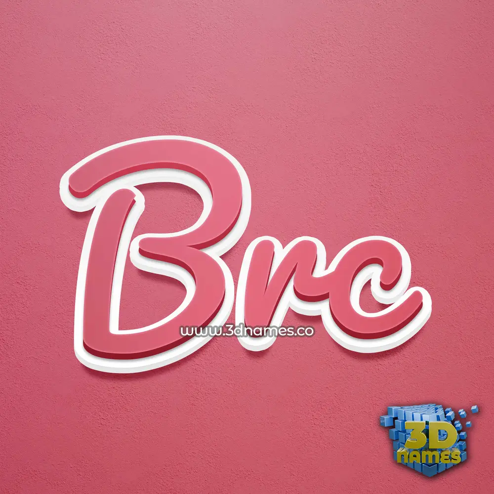 brc in Red Scribble style - 3D name wallpaper