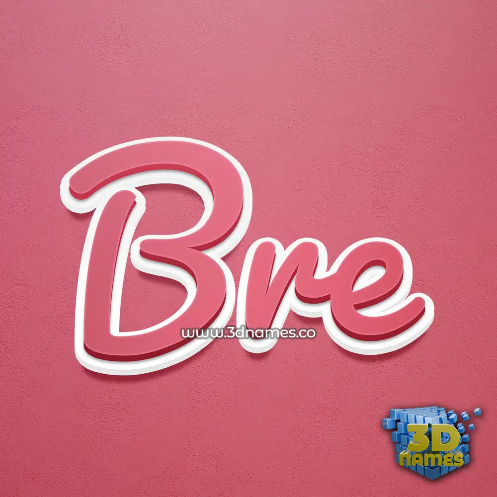 bre in Red Scribble style - 3D name wallpaper