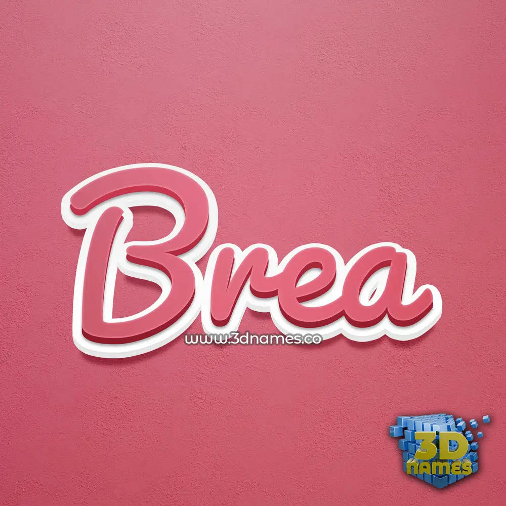 brea in Red Scribble style - 3D name wallpaper