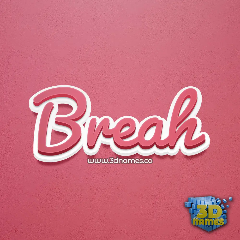 breah in Red Scribble style - 3D name wallpaper