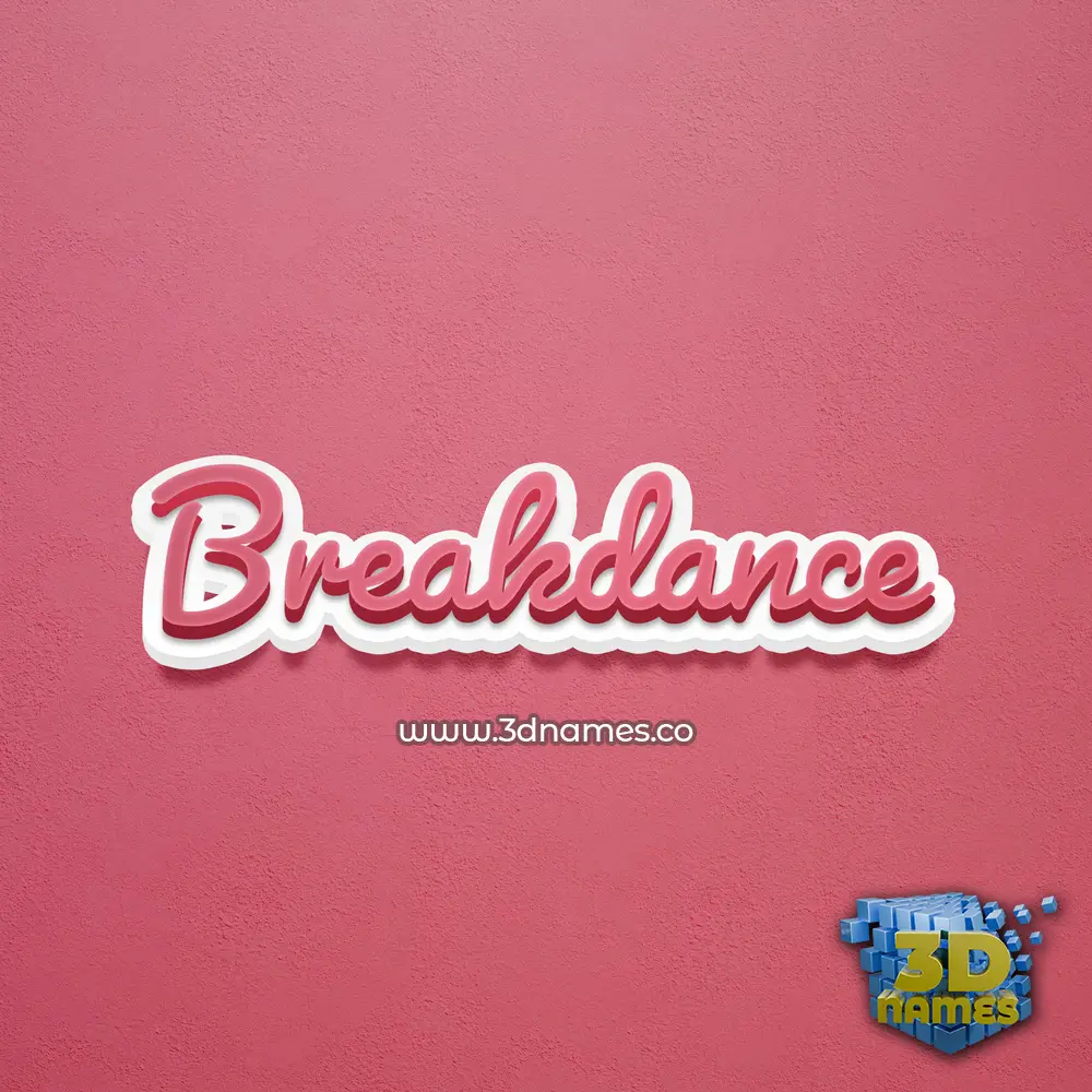 breakdance in Red Scribble style - 3D name wallpaper