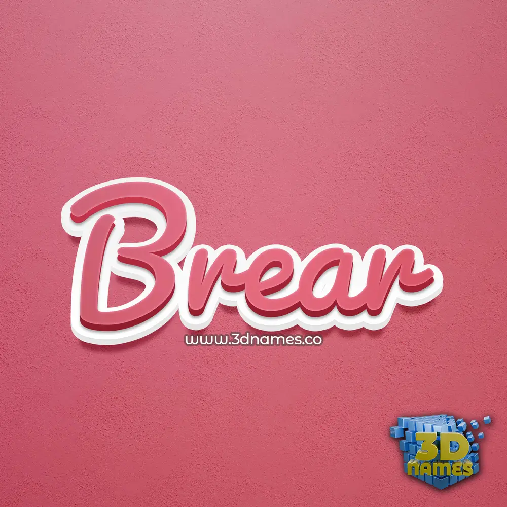 brear in Red Scribble style - 3D name wallpaper