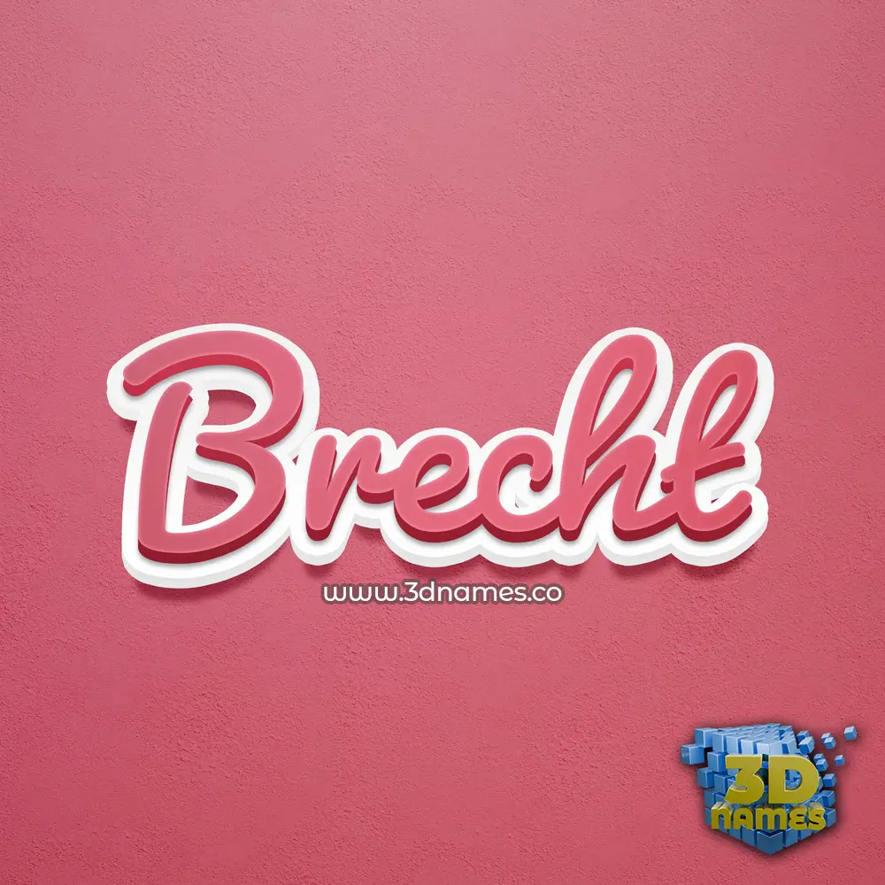 brecht in Red Scribble style - 3D name wallpaper