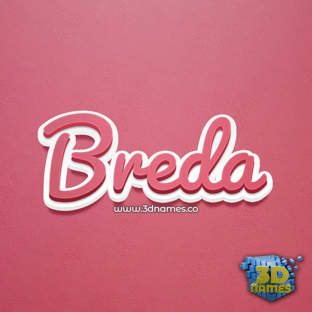breda in Red Scribble style - 3D name wallpaper