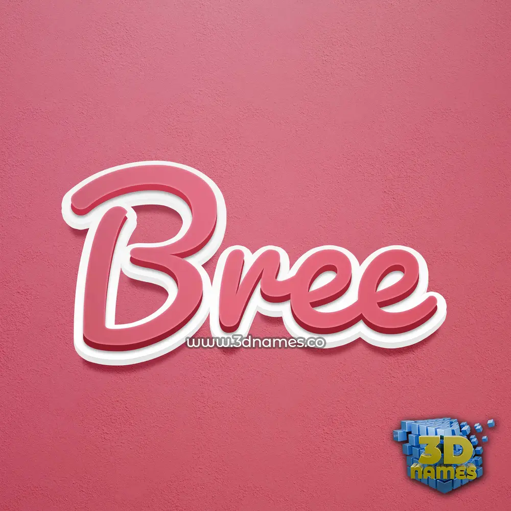 bree in Red Scribble style - 3D name wallpaper