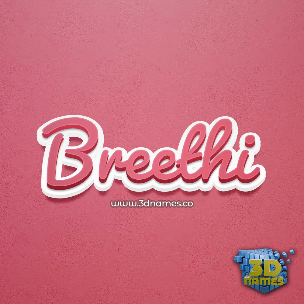 breethi in Red Scribble style - 3D name wallpaper