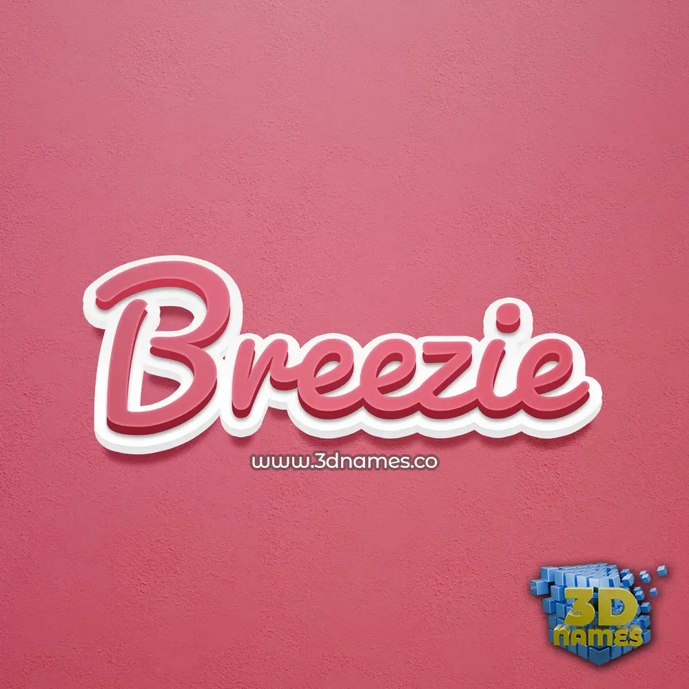 breezie in Red Scribble style - 3D name wallpaper