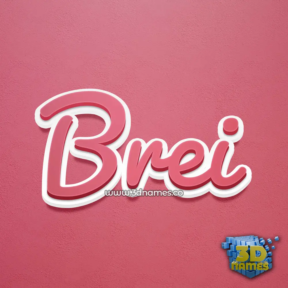 brei in Red Scribble style - 3D name wallpaper