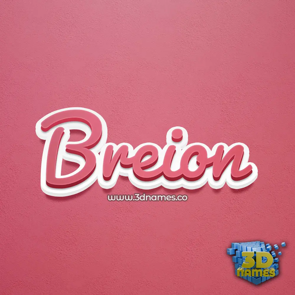 breion in Red Scribble style - 3D name wallpaper