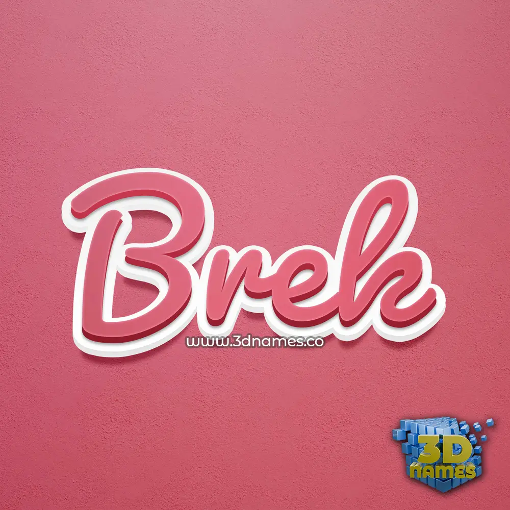 brek in Red Scribble style - 3D name wallpaper