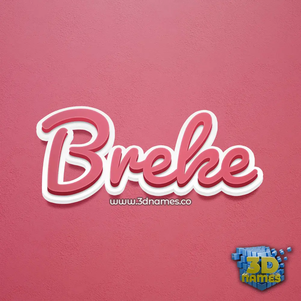 breke in Red Scribble style - 3D name wallpaper
