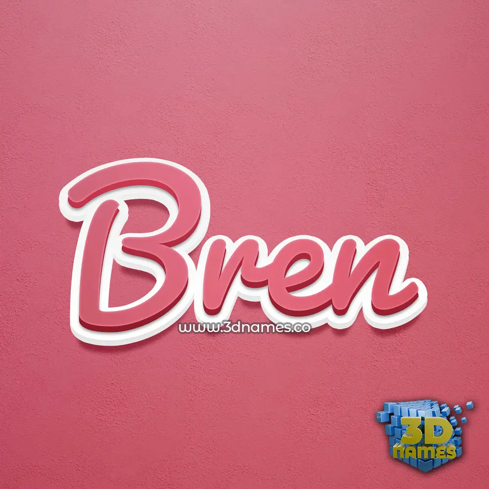 bren in Red Scribble style - 3D name wallpaper