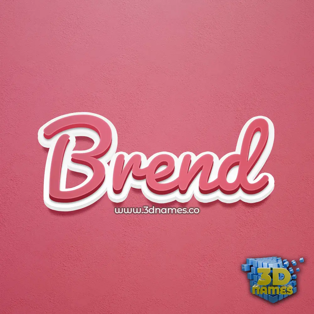 brend in Red Scribble style - 3D name wallpaper