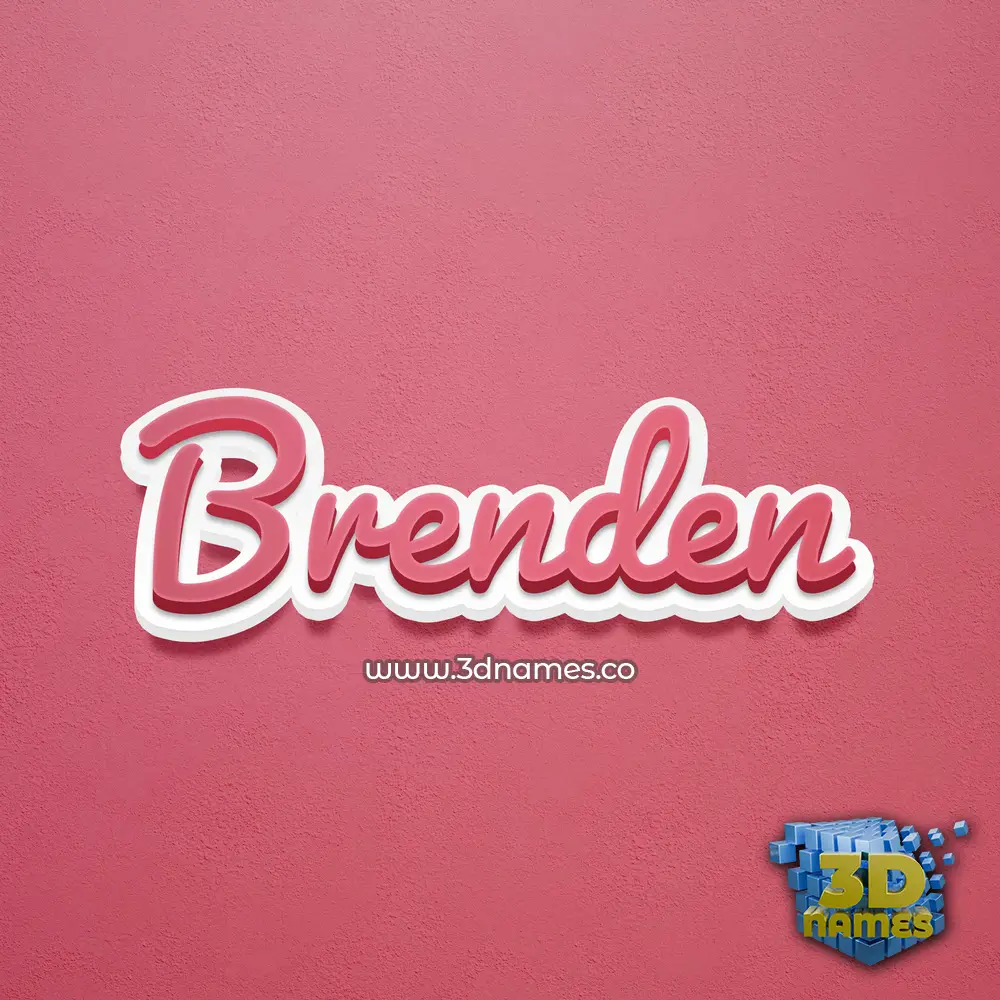 brenden in Red Scribble style - 3D name wallpaper