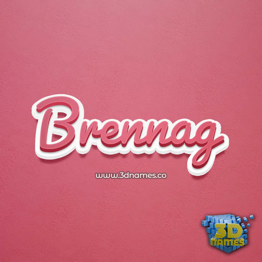brennag in Red Scribble style - 3D name wallpaper