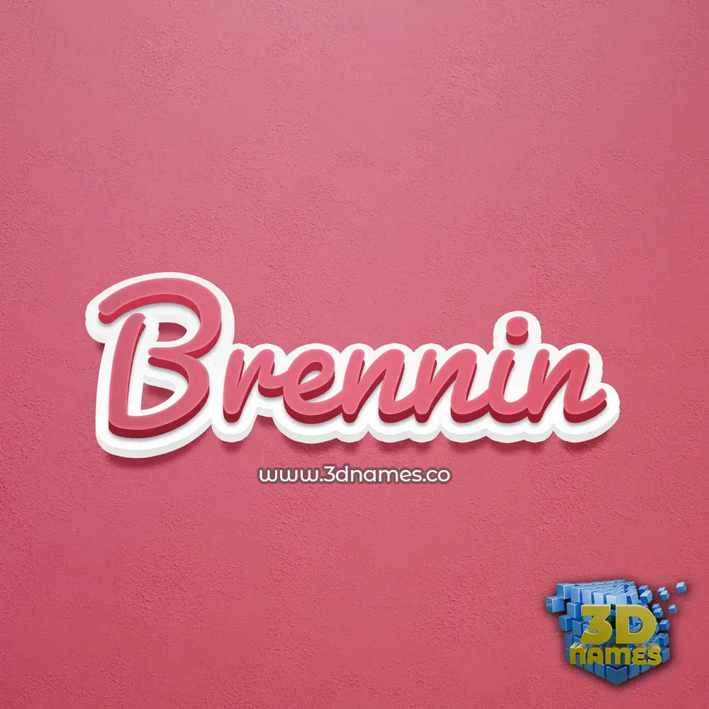 brennin in Red Scribble style - 3D name wallpaper
