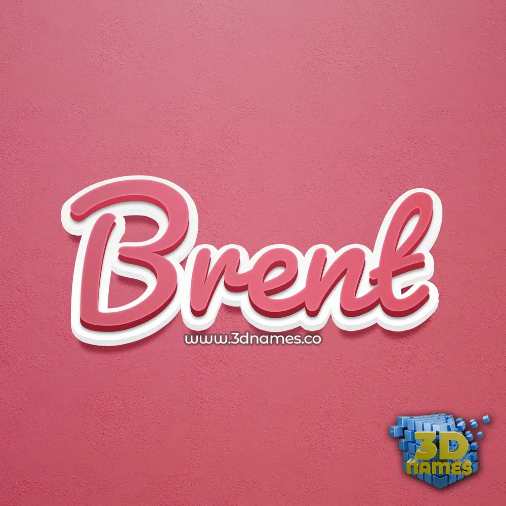 brent in Red Scribble style - 3D name wallpaper