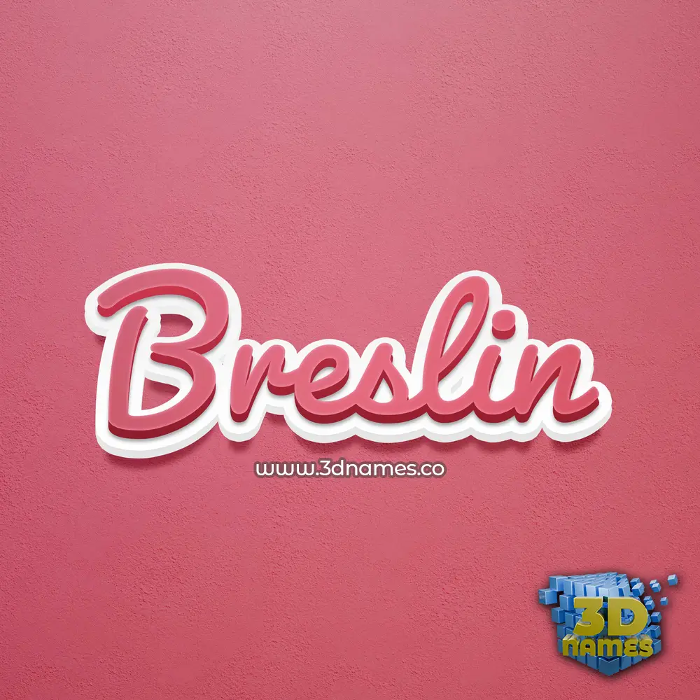 breslin in Red Scribble style - 3D name wallpaper