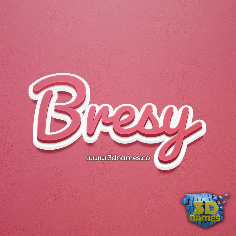 bresy in Red Scribble style - 3D name wallpaper