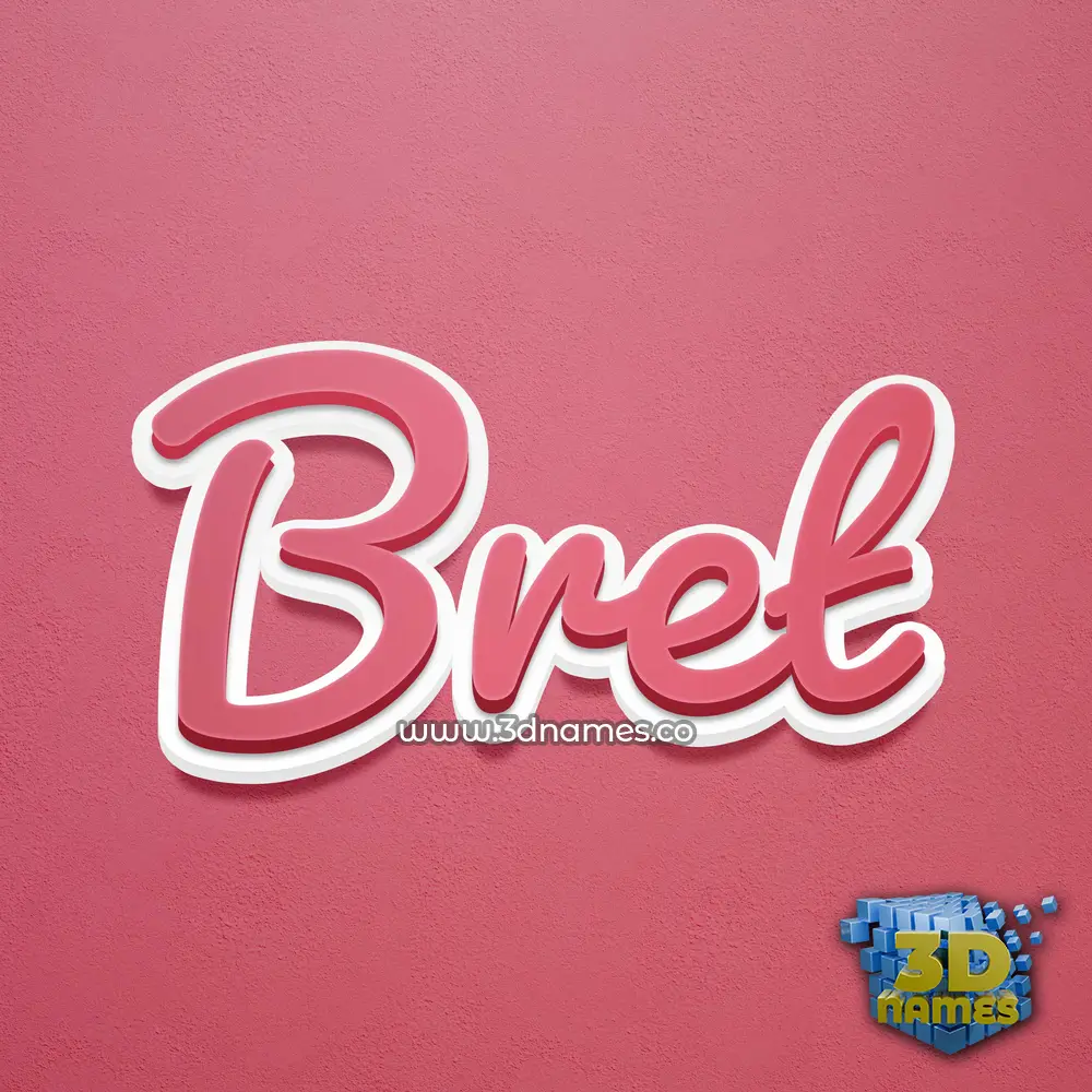 bret in Red Scribble style - 3D name wallpaper
