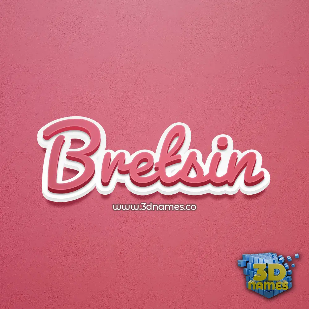 bretsin in Red Scribble style - 3D name wallpaper