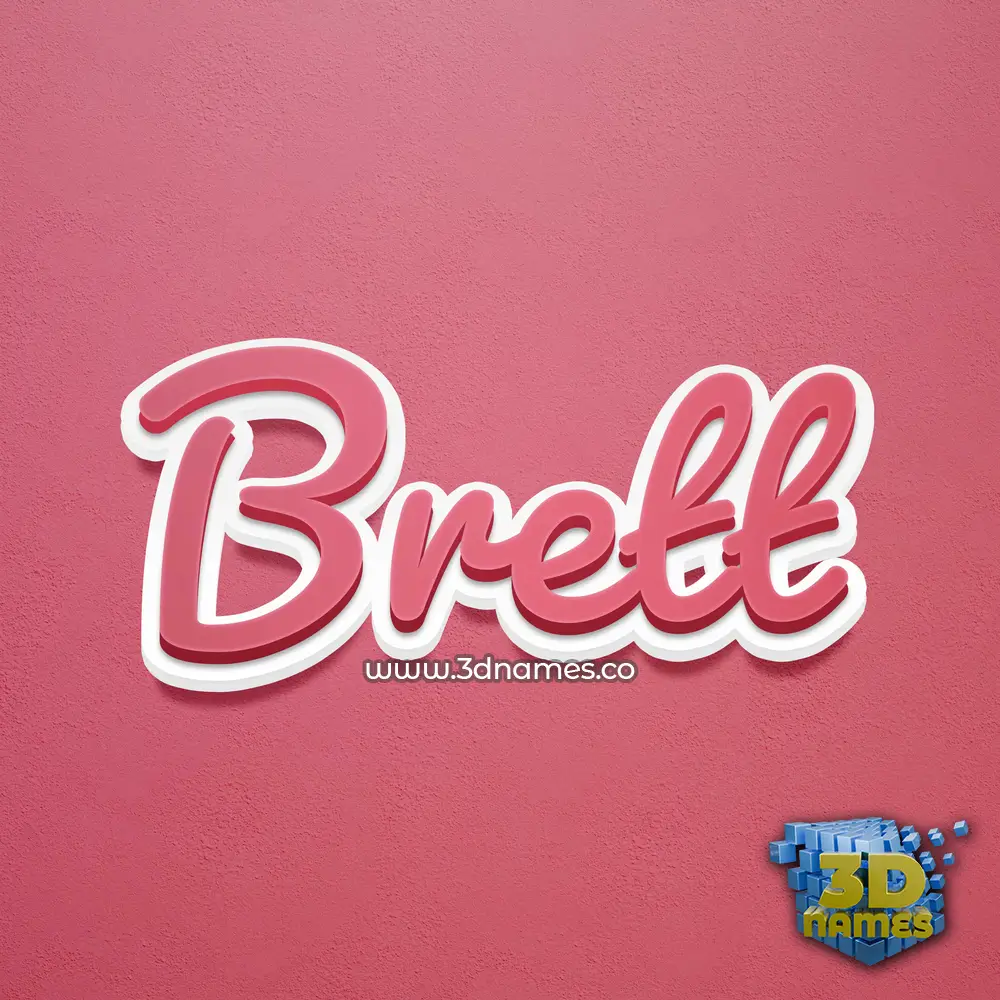 brett in Red Scribble style - 3D name wallpaper